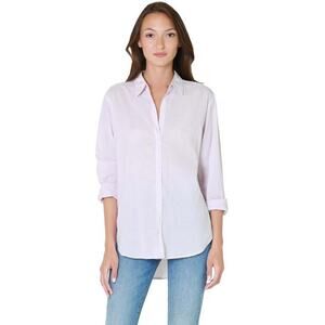 Xirena Beau Lilac Cotton Poplin Long Sleeve Hi-Low Button Up Shirt Size XS